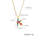 Gold letter K pendant necklace with colorful zircon stones and titanium steel chain - Letter K