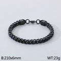 Bracelet unisexe en acier titane noir avec maille écaille de poisson, 6mm x 210mm - Noir (KB99395-Z)