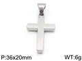 Colgante de cruz de acero pulido, 36x20mm, estilo de joyería hip-hop minimalista - 36*20mm Color Acero (KP79374-Z)