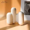 White ceramic multi-tube abstract vase, modern matte finish, 16x16cm, weight 540g - Vase G-1526 (16x16CM)