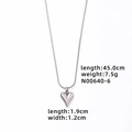 Detail of silver heart pendant on snake chain with dimensions 1.9cm and 45cm length - Silver-Large Heart-45cm Snake Chain