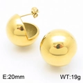 Pendientes de bola hueca dorada de 20mm en acero inoxidable pulido para mujer - Diámetro 20MM / Oro Grande (20mm)