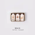 Set of 6 white Christmas wooden tags with laser-cut patterns and bells, 4x8cm size - White Style 02 Set of 6