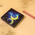 Scatola a sospensione in film PE quadrata con illustrazione di balena e testo Best Wishes - Notte Stellata (copertina Singola); 11*11*2cm