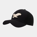 Vista detallada del bordado de águila de alta calidad en una gorra de béisbol negra - Negro con bordado beige