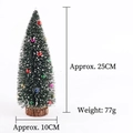 Mini albero di Natale con perle colorate e base in legno naturale per decoro da tavolo - Albero di Natale Floccato da 25 CM