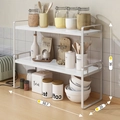 White double-layer kitchen spice rack and countertop organizer 50.7x20x36cm - 50cm 2-Tier White Frame + White Board