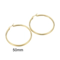 Orecchini a cerchio tondi cavi da 50mm in acciaio inossidabile placcato oro 18K - 50mm