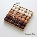 Set of 30 handmade wool felt balls in earth tones for Christmas tree decoration - Earth Tone Style (30 Pcs)