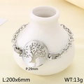 Bracciale in acciaio inossidabile con ciondolo Albero della Vita su vaso di ceramica - Argento (KB56666-Z)