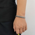 Bracciale a catena cubana in acciaio inossidabile argento per uomo con chiusura a molla - Bracelet 9 Inches (22.86cm In Length) / Color Acciaio (Larghezza 10mm)