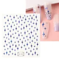 Blue four-pointed star nail art sticker set TH-1053 adhesive decals for manicure - TH-1053 (Blue Star)