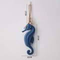 Decorazione da parete con cavalluccio marino in resina blu stile costiero misura 27cm - Cavalluccio marino / Blu scuro