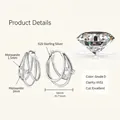 925 silver hoop earrings with 18mm diameter and D color VVS1 moissanite stones - 0.08ct+0.08ct / White