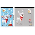 Christmas reindeer and gift box window sticker set BQ431 with blue decorative balls - BQ431 Reindeer
