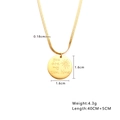 Collana in acciaio al titanio placcato oro 18k con ciondolo a sole inciso e catena 45cm - N339 - Medaglia Incisa Sole Sunshine
