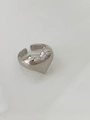 Minimalist double-layered silver heart open ring in elegant style on white surface - Heart Stamp Style-Large / White