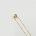 Golden necklace with a rectangular pendant featuring a sparkling zircon H initial - Letter H (XL3420)