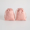 Pink faux suede drawstring pouches for jewelry storage and gift packaging - 5*7cm / Pink