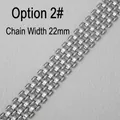 Cadena de 22mm en acero inoxidable de 5 filas para joyería DIY y accesorios de bolsos - Cadena 2# (22mm de Ancho)