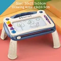 Blue and white large magnetic drawing board set for toddlers with stamps and stand - Large Blue Board With Table Legs (4 Stamps + 1 Pen)