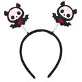 Halloween bat headband with spring-loaded glitter bats and red heart details on white background - 18# Bat