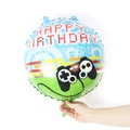 18-inch gaming theme happy birthday round foil balloon with controller and pixel art - 18 Inch Game Controller Birthday