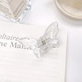 Elegant transparent butterfly hair claw clip with strong metal spring for half-up hairstyles - Small 2.5cm / Clear