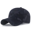 Klassische Camouflage-Baseballkappe mit 3D-Stickerei und strukturiertem Sonnenschirm - Verstellbar / Blau