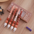 Set of four coffee-themed retractable gel pens with ultra-soft beaded stress-relief grips - Coffee Americano (4 PCS/Box)