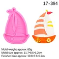 Pink sailboat silicone mold for fondant and resin art, size 11.7x8.5x1.2cm - 1# Sailing Boat / Pink