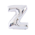 Silver foil alphabet balloon letter Z for birthday party and wedding decorations - 32' Silver Chubby Letter Aluminum Foil Balloon (z)