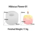 Hibiscus flower silicone mold for DIY candles with dimensions 50x50x35mm and 3D floral design - Hibiscus Flower Bud 01