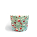 Light teal muffin cup with red hearts and cupcakes for Valentine baking - Cake LOVEV