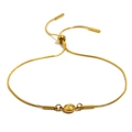 Bracciale a catena serpente regolabile placcato oro 18K con zircone giallo - Oro-Zirconia Giallo Oro