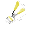 Portable stainless steel eyelash curler with comb and yellow handle, 10.7cm length - With Comb / Yellow