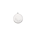 Macro shot of silver stainless steel pendant with detailed floral engraving for jewelry - March - Cherry Blossom