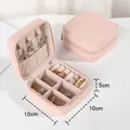 Portable nude pink PU leather jewelry box for rings and earrings in 10x10x5cm size - Basic Style / Nude Pink