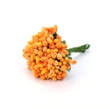 Artificial orange berry clusters with green wire stems for DIY wedding and floral decor - 144 Pieces/Pack / Orange