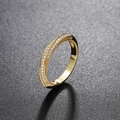 Elegant gold Mobius ring featuring sparkling pavé crystals and 925 silver hallmark - US 5 / Gold