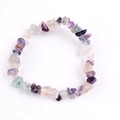 Handmade natural crushed stone bracelet with colorful irregular purple and green crystal beads - Colorful Fluorite