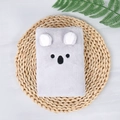 Absorbent coral fleece hair drying towel in light grey koala design with cute 3D ears - Grey Koala Towel / 30*80cm