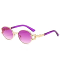 Gafas steampunk con montura dorada de rayo y cristales con degradado en violeta - Marco Dorado Lente Púrpura