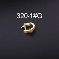 Golden huggie earring with zircon-studded star charms and polished metallic finish - Star - Gold (1# Gold)