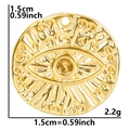 Detailansicht des 1,5cm böser Blick Anhängers aus 18k vergoldetem Stahl mit Maßen - Anhänger / Gold