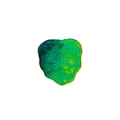 Groene hartvormige tropische bladbroche met gouden randen en marmertextuur - CZ1619-1 (Groen Gemêleerd Onregelmatig)
