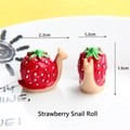 Miniature resin strawberry snail roll figurine for landscape garden DIY jewelry - Small (2.2cm x 1.2cm x 1.5cm) / Strawberry Snail Roll
