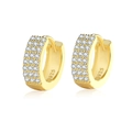 Elegant gold-plated S925 silver ear cuffs with pavé white zircon stones and 925 hallmark - 925 Silver Needle / Gold