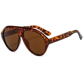 Lunettes de soleil aviateur carrées surdimensionnées avec monture écaille et verres bruns - Écaille Thé (C05)