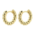 Elegant twisted gold hoop earrings with minimalist spiral rope design for women - Twist Style 2-Gold